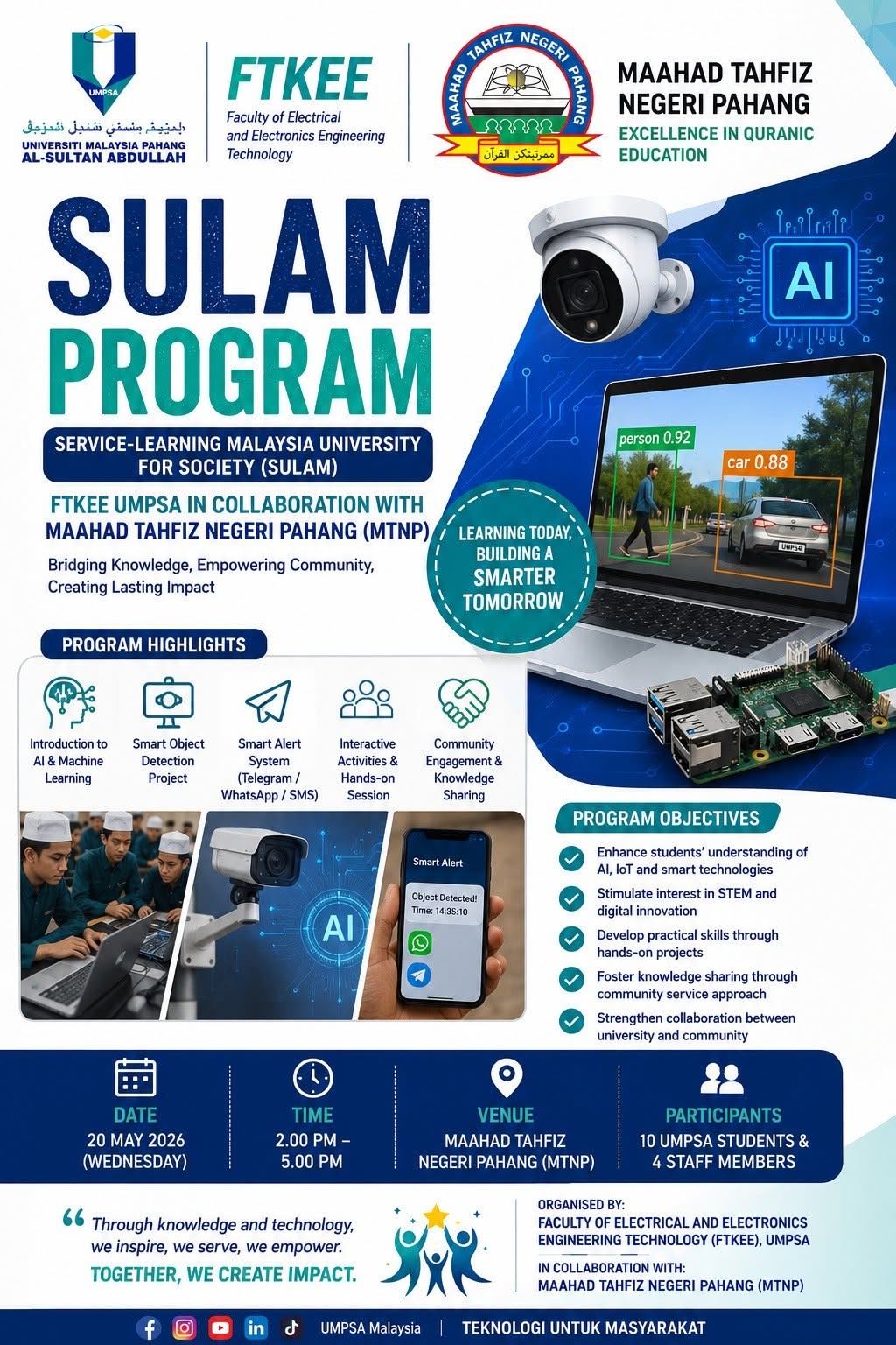 SULAM: FTKEE UMPSA in Collaboration with Maahad Tahfiz Negeri Pahang (MTNP)